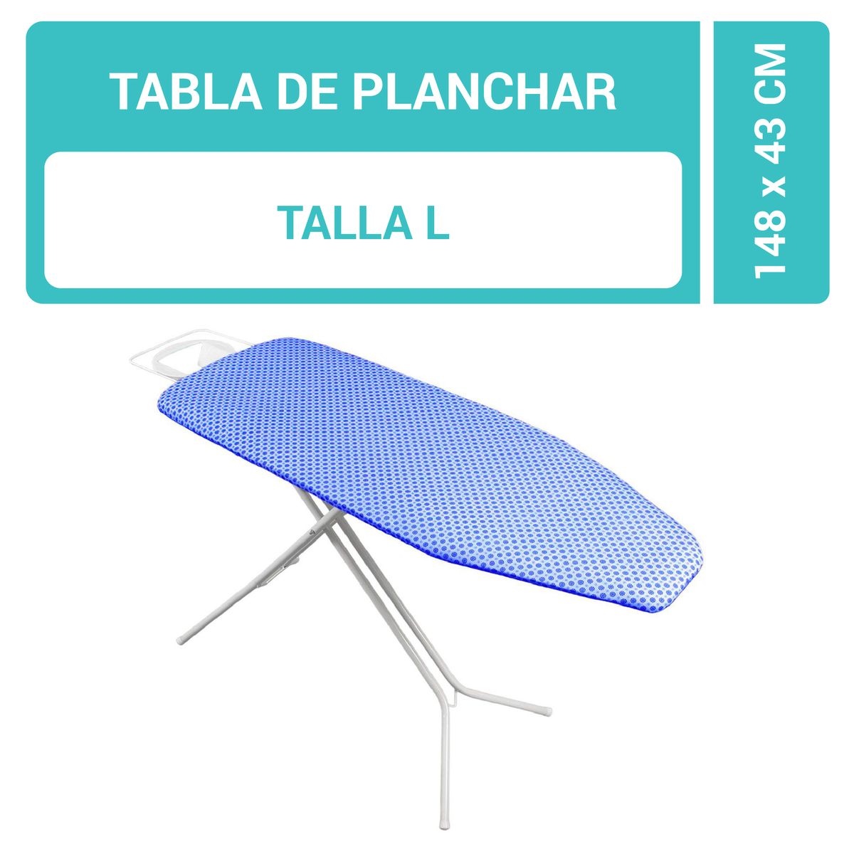 JENNY HOME - Tabla de Planchar Ancha Jenny Home Metálica Ajustable con Porta Plancha