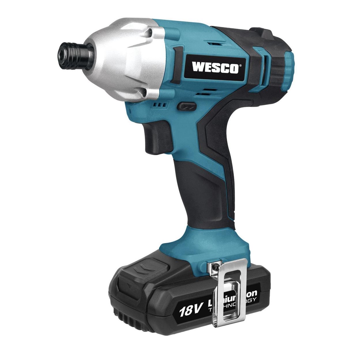 WESCO - Atornillador de impacto inalámbrico 1/4" 18V + 2 baterías + cargador