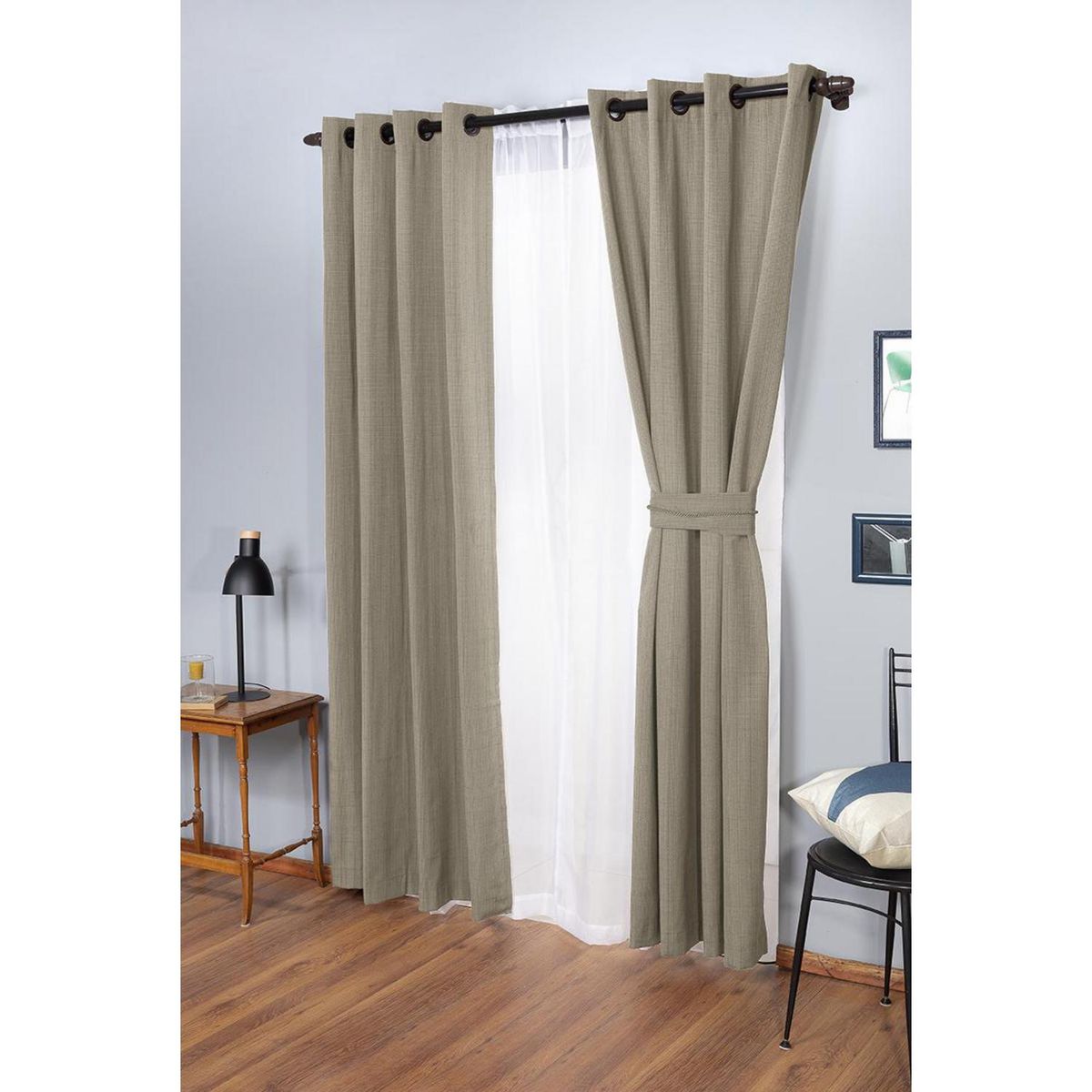 DORAL - Cortina Camila 2 Paños Tela 140x220 cm Arena