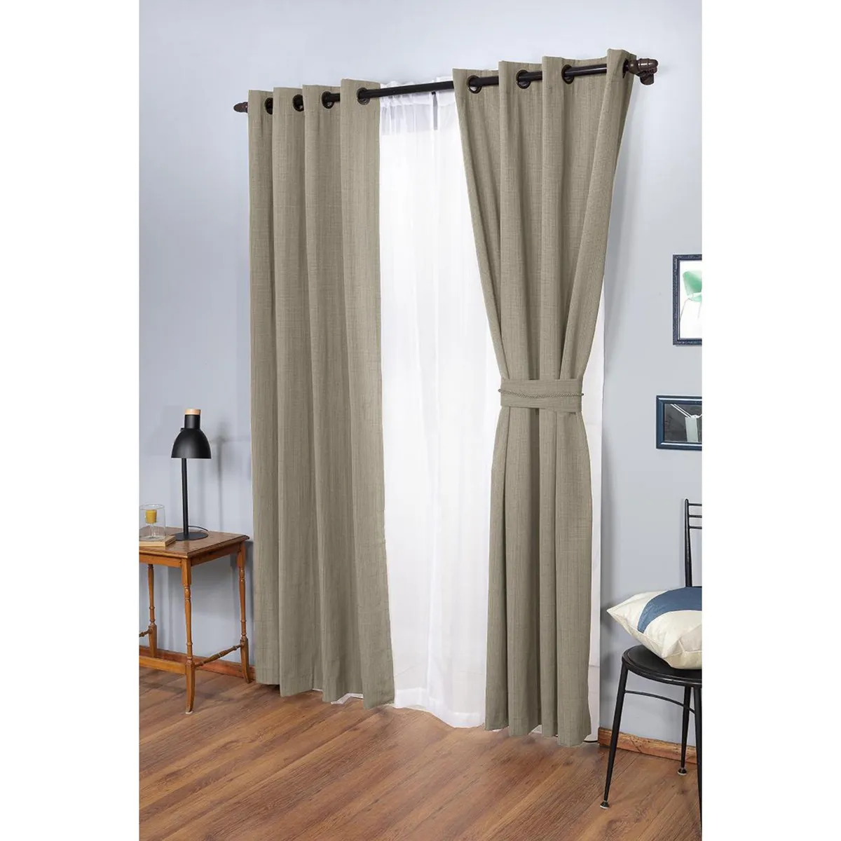DORAL - Cortina Camila 2 Paños Tela 140x220 cm Arena