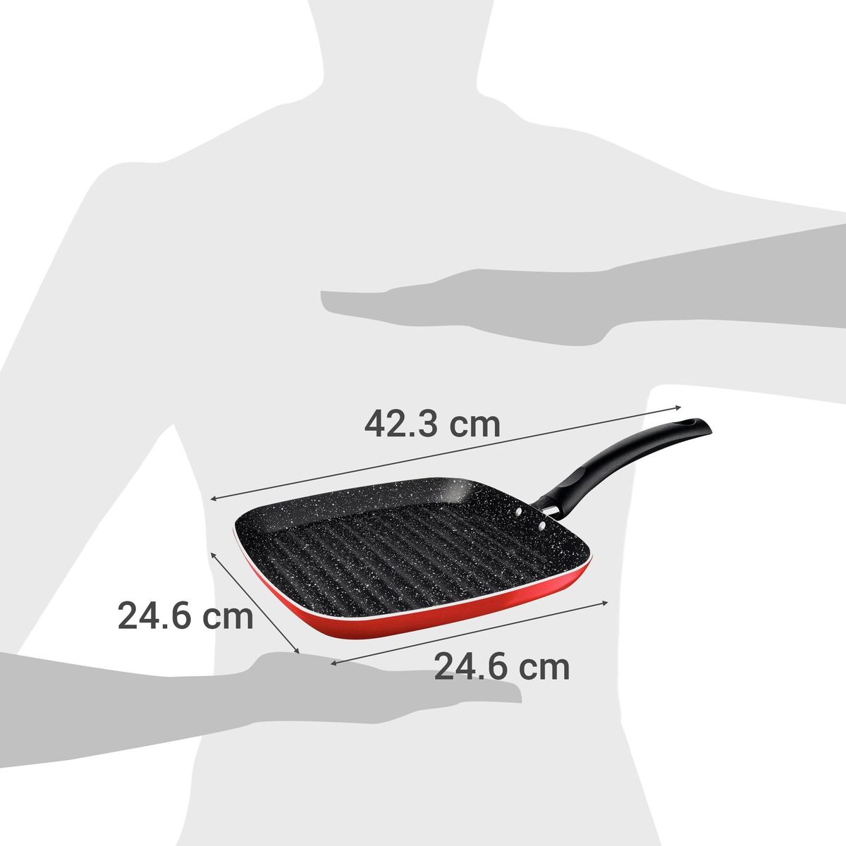 TRAMONTINA - Bifera 24.6 cm Aluminio Rojo