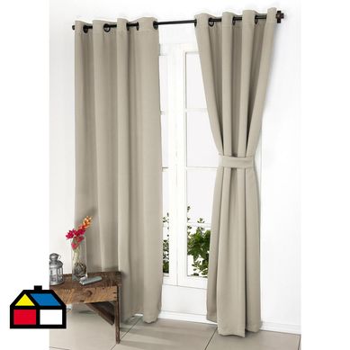 Juego cortinas 2 paos victoria (blackout tejido) beige