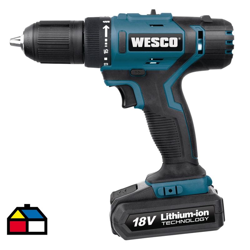 WESCO - Atornillador inalámbrico 13 mm 18V + batería + cargador