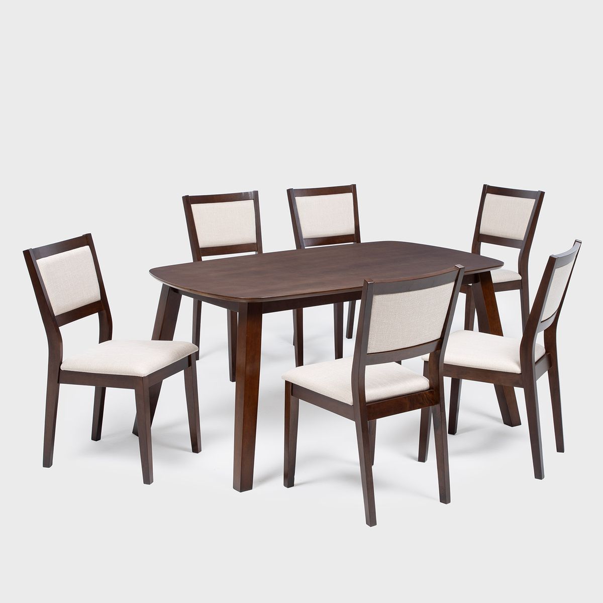 EXIT - Juego de Comedor Chester 6 Sillas Mesa Rectangular 90x74x150 cm Marrón