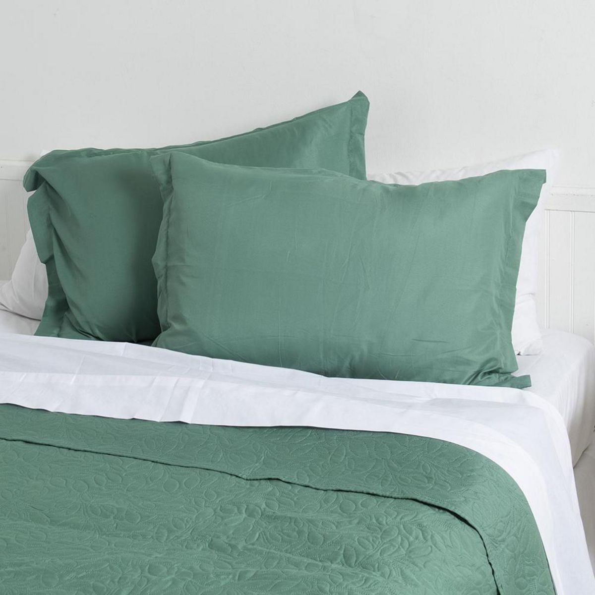 MASHINI - Cubrecama Quilt 2 plazas Cordoba Lisa Verde