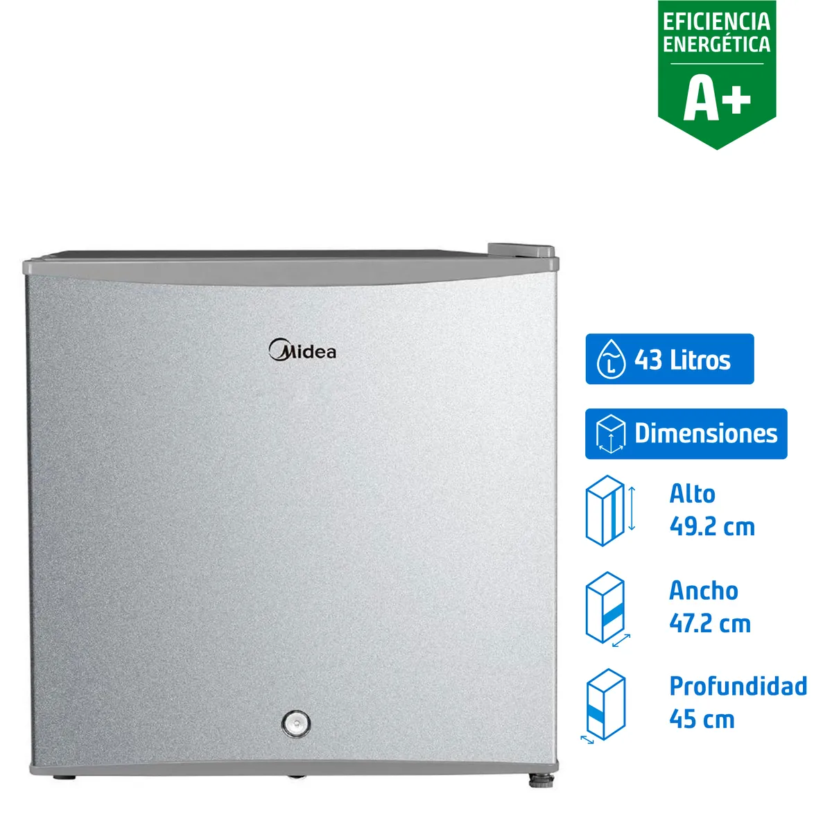 MIDEA - Frigobar 43 Litros Silver MDRD86FGE50