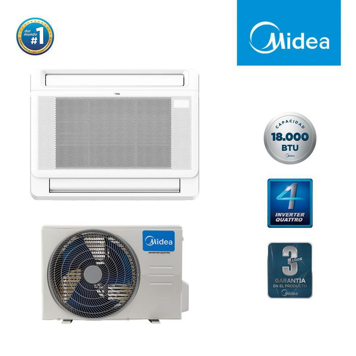 MIDEA - Aire Acondicionado Split consola Inverter Xtreme Heat 18K Wifi