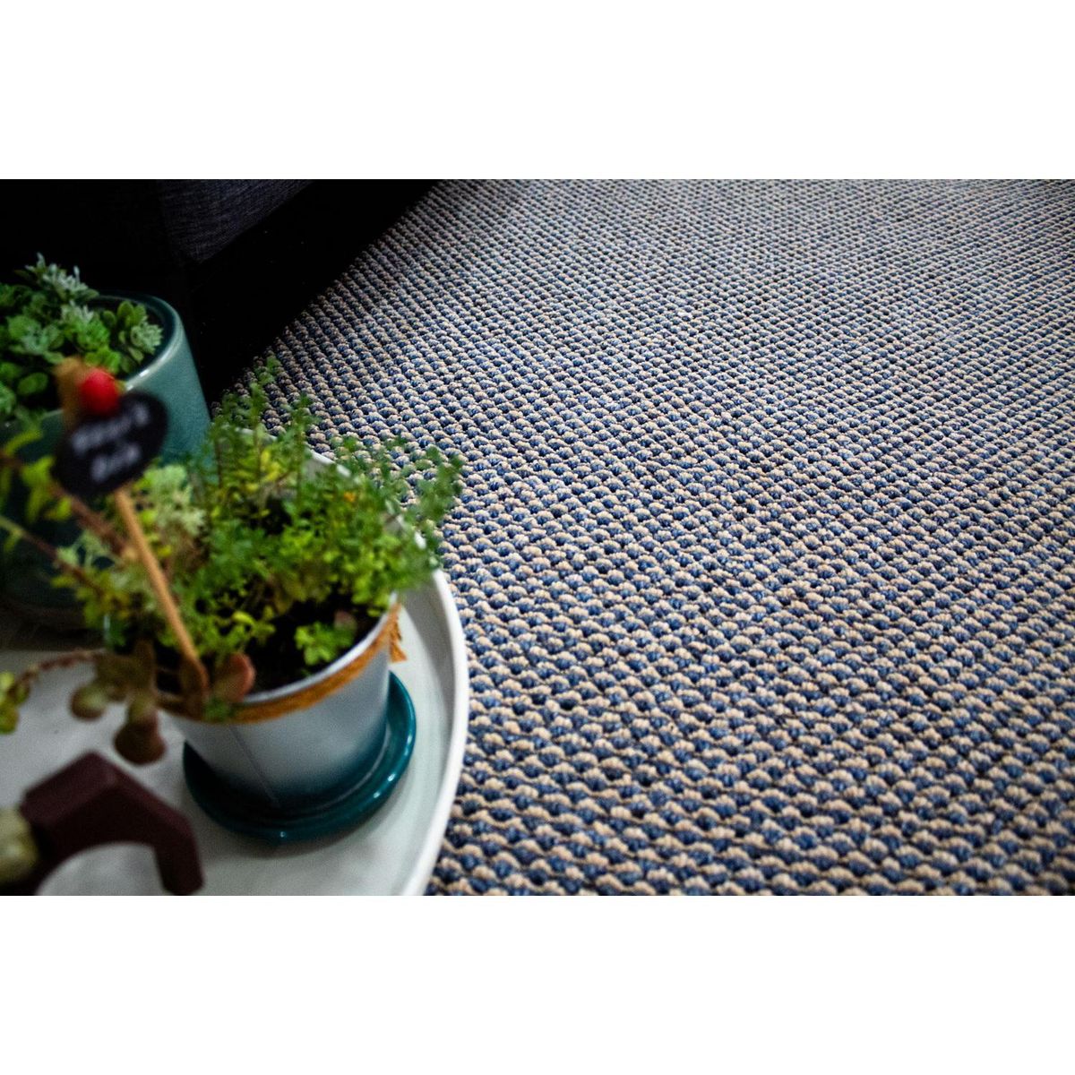 ETERSOL - Alfombra 4x4 m Toledo Beige/Azul 16 m2