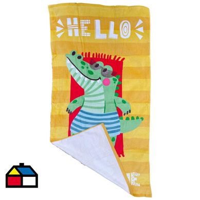 Toalla de playa infantil cocodrilo 70x140 cm