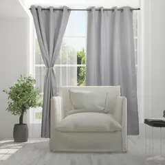 DORAL - Cortina Rústico Tela 140x220 cm Gris