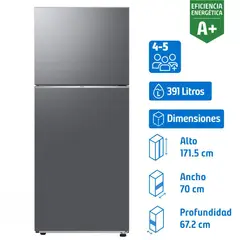 SAMSUNG - Refrigerador Top Freezer No Frost 391 Litros Inox RT38CG6000S9ZS