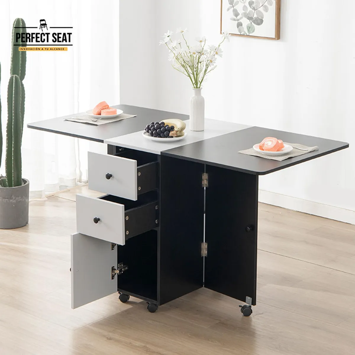 PERFECT SEAT - Mesa de comedor plegable multiuso bambú nativo