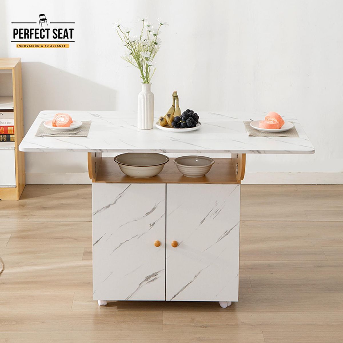 PERFECT SEAT - Mesa de comedor isla organizadora gris/negro