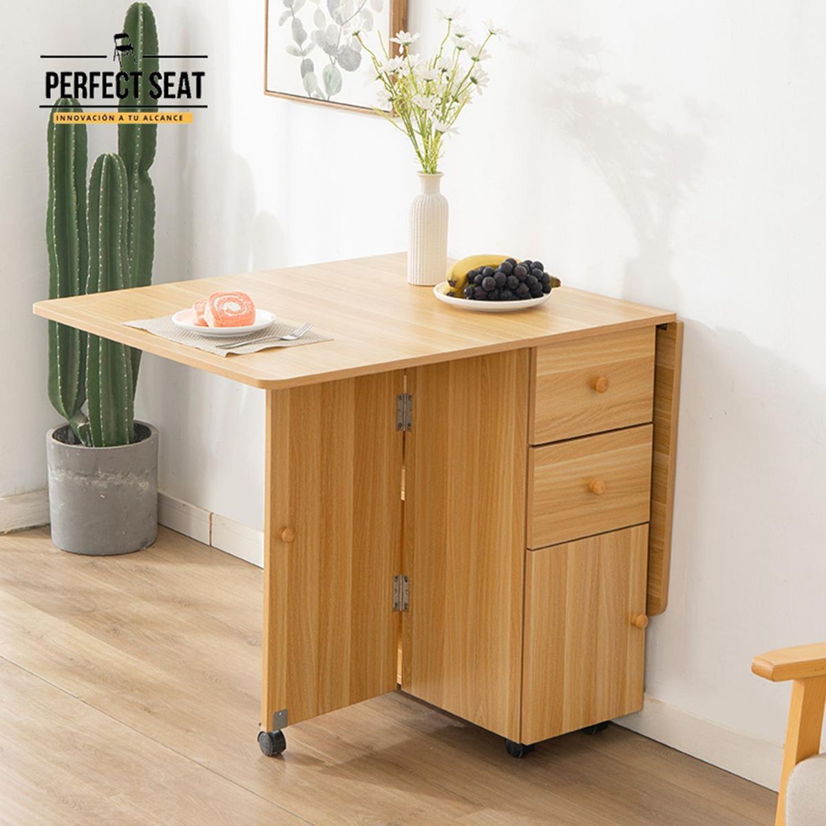 PERFECT SEAT - Mesa de comedor plegable multiuso gris/negro