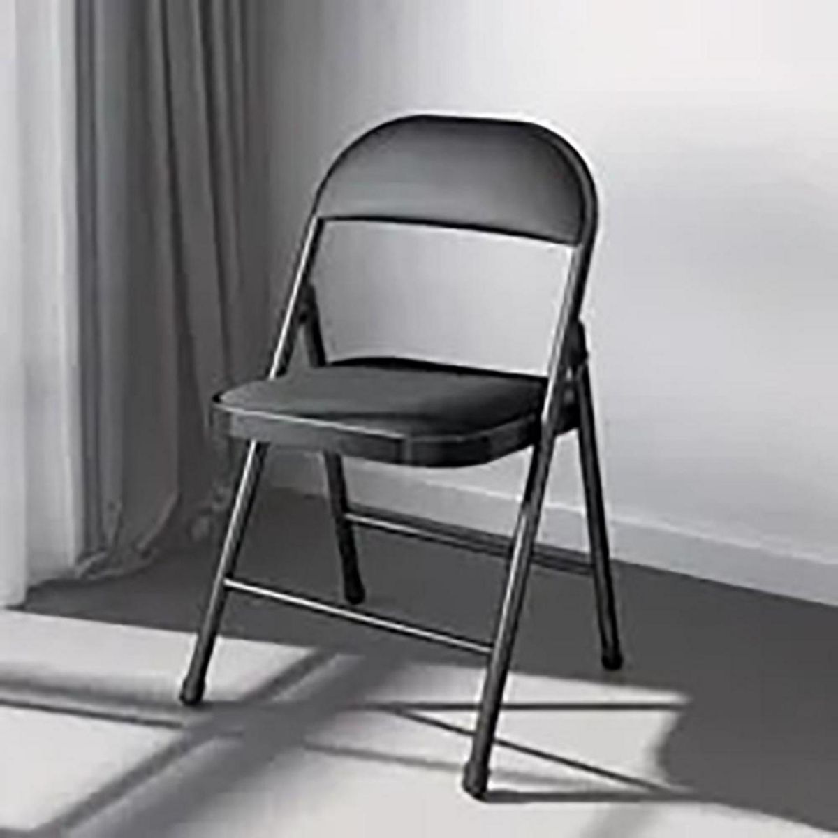 IMPORTADORA USA - Silla Asiento Acolchado Plegable Negra 70x40x39 cm