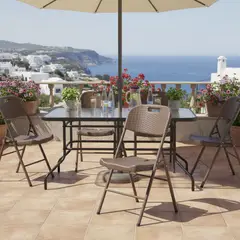 IMPORTADORA USA - Silla resina plegable Rattan café