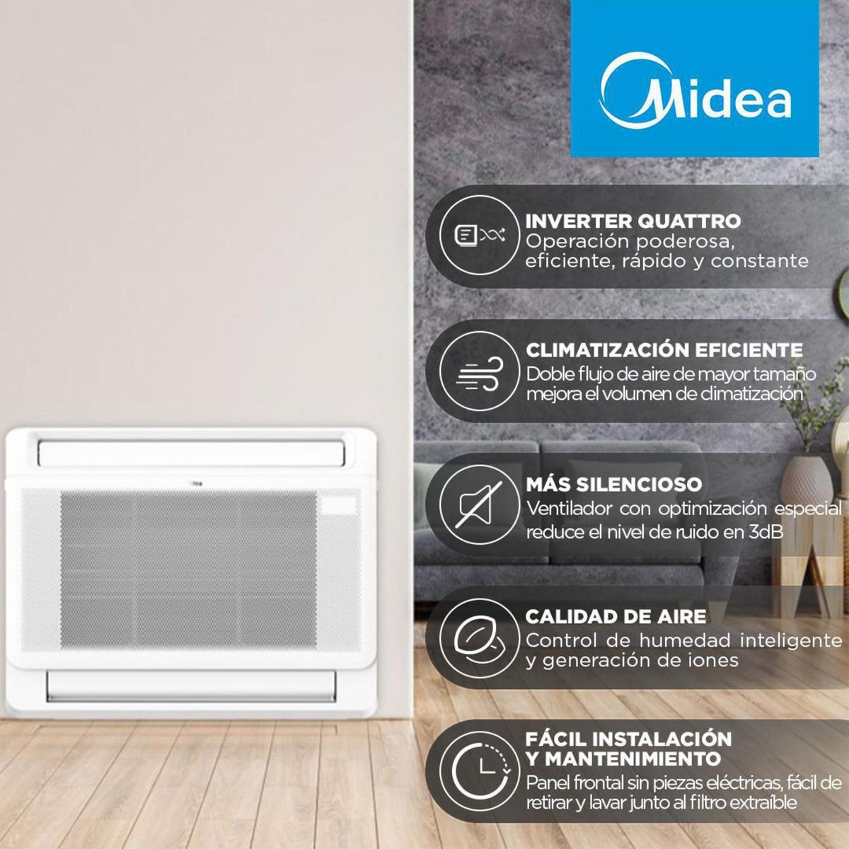 MIDEA - AC Split consola Inverter Xtreme Heat 14K Wifi