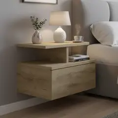 TUHOME - Velador 1 Cajón(es) Dreams 35.6x29.5x33.6 cm Macadamia