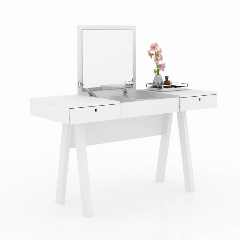 TECNOMOBILI - Tocador 2 Cajón 131,5x75,5x52 cm Blanco