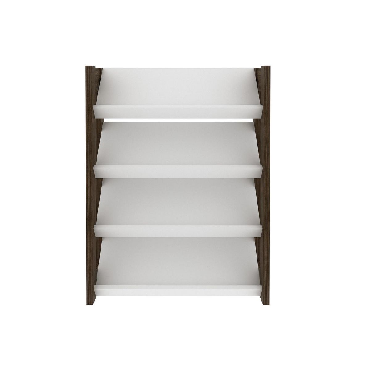 TECNOMOBILI - Zapatera MDP 4 Nivel(es) 69x90.5x26.2 cm Blanco/Nogal