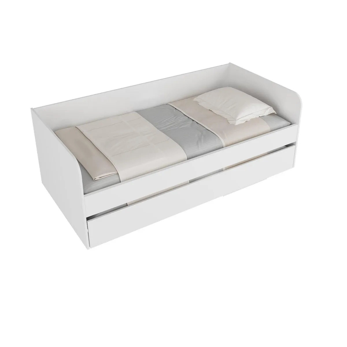 TECNOMOBILI - Sofá Cama Blanco 193x95,2x68 cm sin Colchón