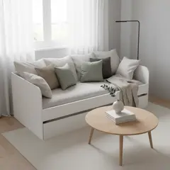 TECNOMOBILI - Sofá Cama Blanco 193x95,2x68 cm sin Colchón