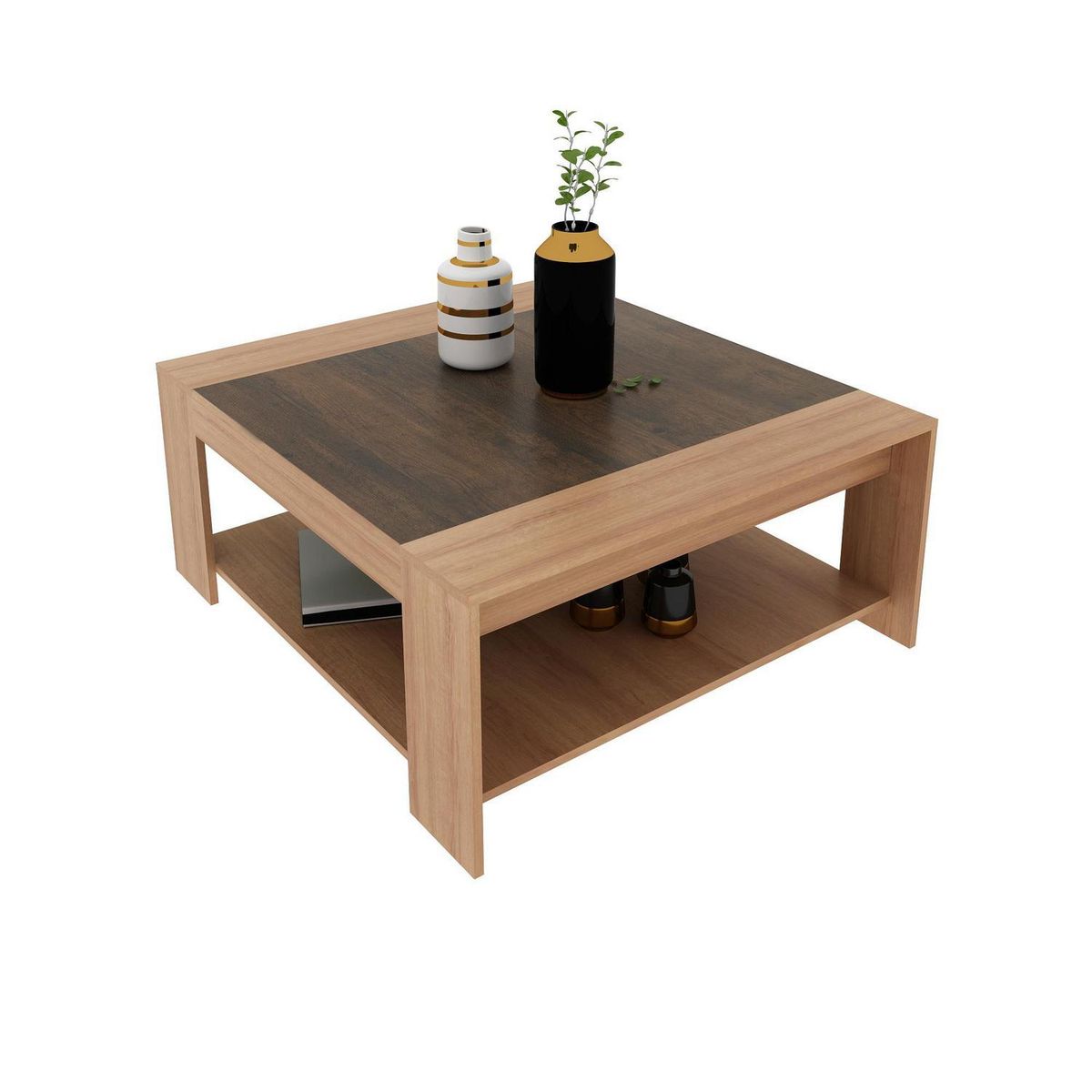 TECNOMOBILI - Mesa de centro almendra/rústico 42x100x90 cm