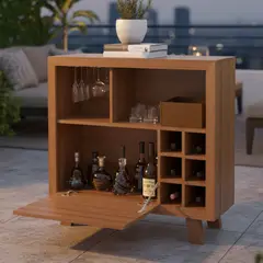 TECNOMOBILI - Mesa de Bar Adega 90x87.5x31.5 cm Almendra