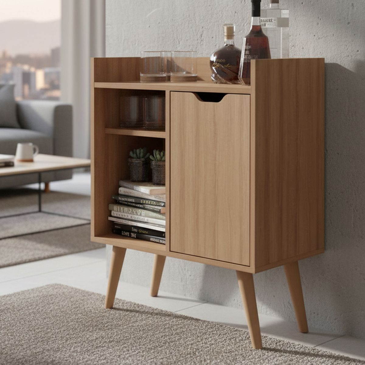 TECNOMOBILI - Mesa Arrimo 60.0x78.5x34.8 cm Almendra