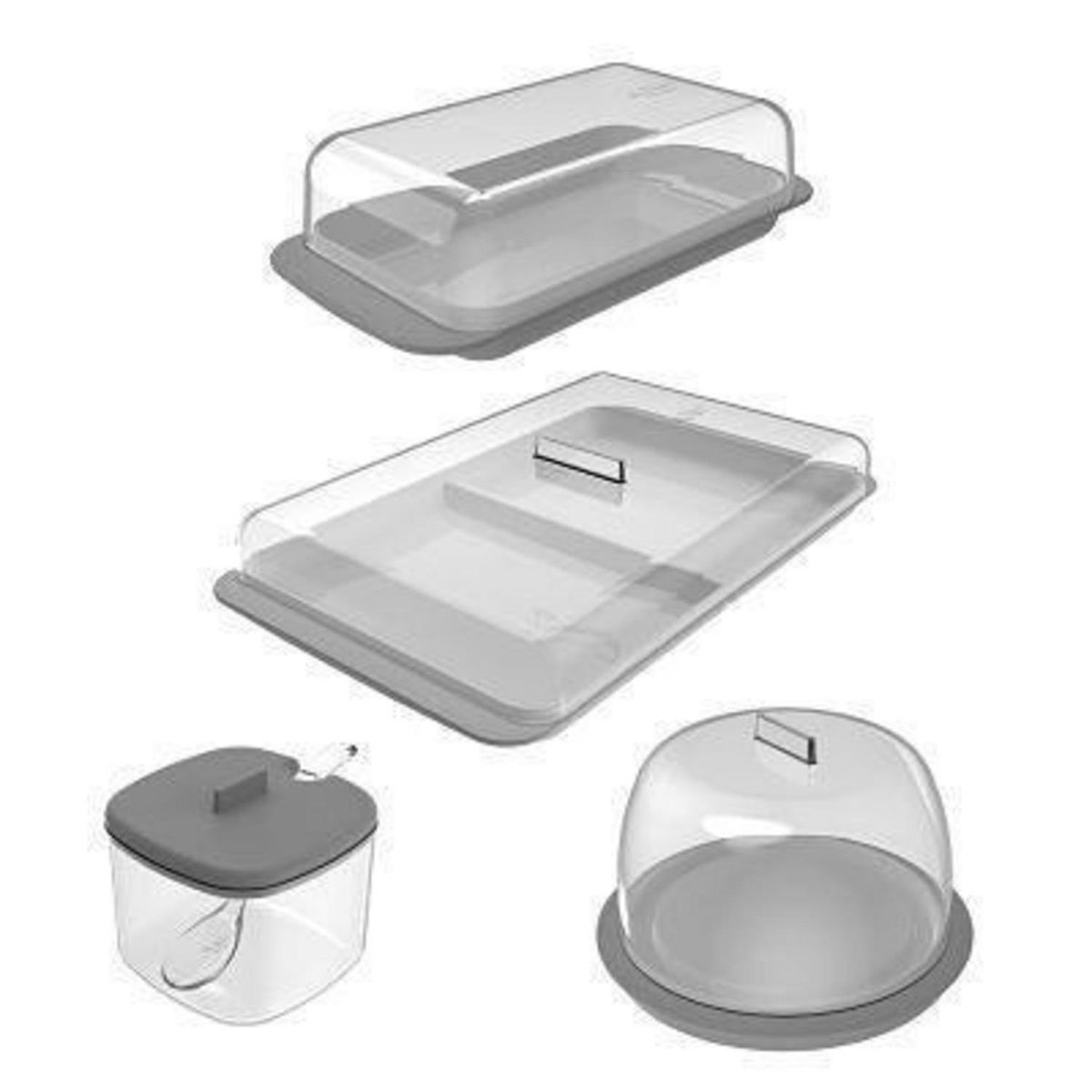 OU - Conjunto de contenedores Gris 4 piezas