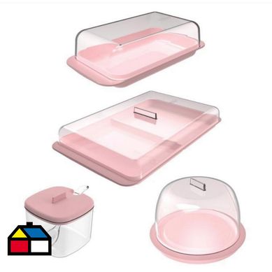 Conjunto de contenedores Rosado 4 piezas