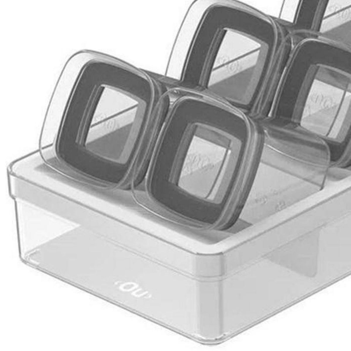 OU - Set de Especieros Herméticos Ou Block Cajón 9 Piezas 150 ml Blanco