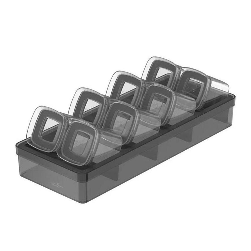 OU - Especieros Hermético Block Cajón 9 Piezas 150 ml Negro