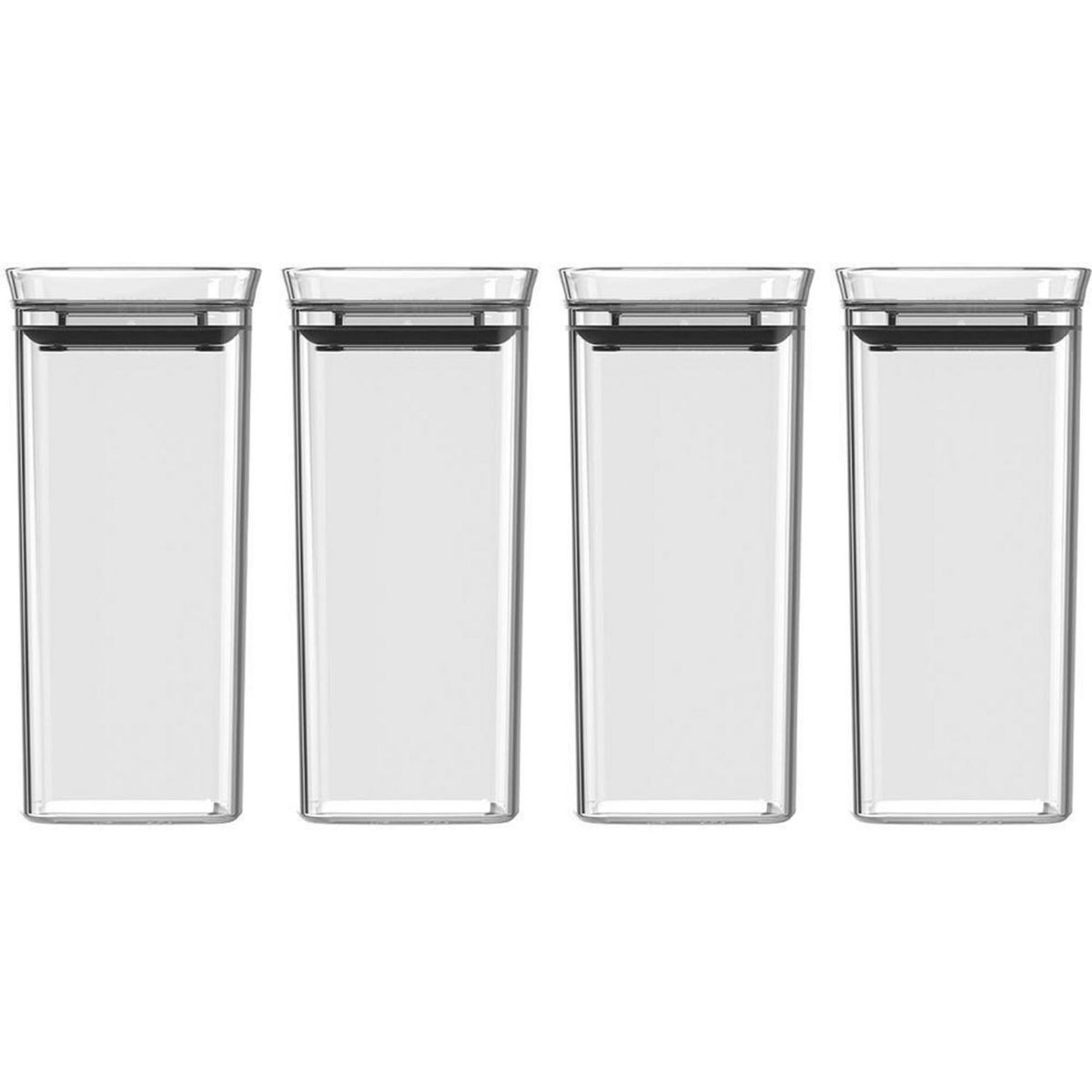 OU - Juego de Especieros Herméticos Ou Block 4 Piezas 340 ml Transparente