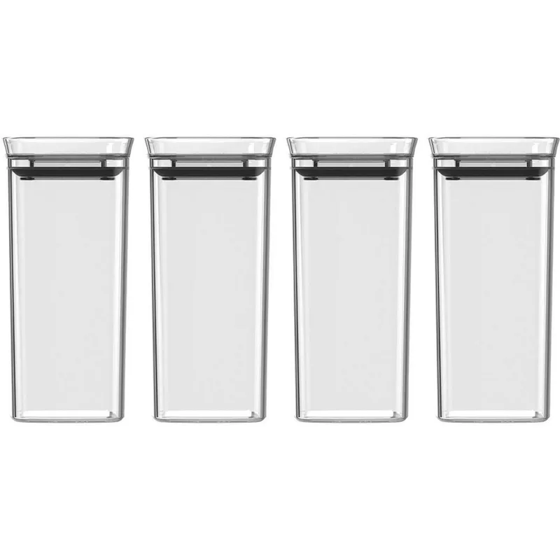 OU - Juego de Especieros Herméticos Ou Block 4 Piezas 340 ml Transparente