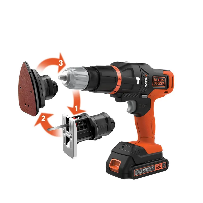 BLACK+DECKER - Multiherramienta inalámbrica 3 cabezales 20V