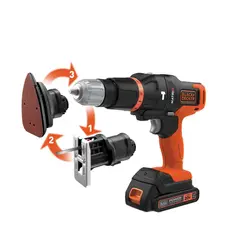BLACK+DECKER - Multiherramienta inalámbrica 3 cabezales 20V