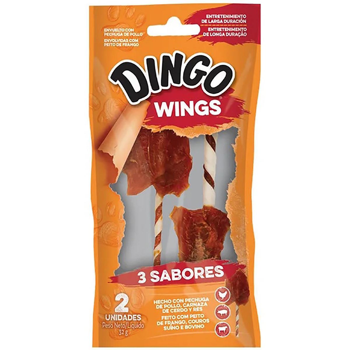 DINGO - Snack para Perro Adulto POLLO CERDO RES 50 gr