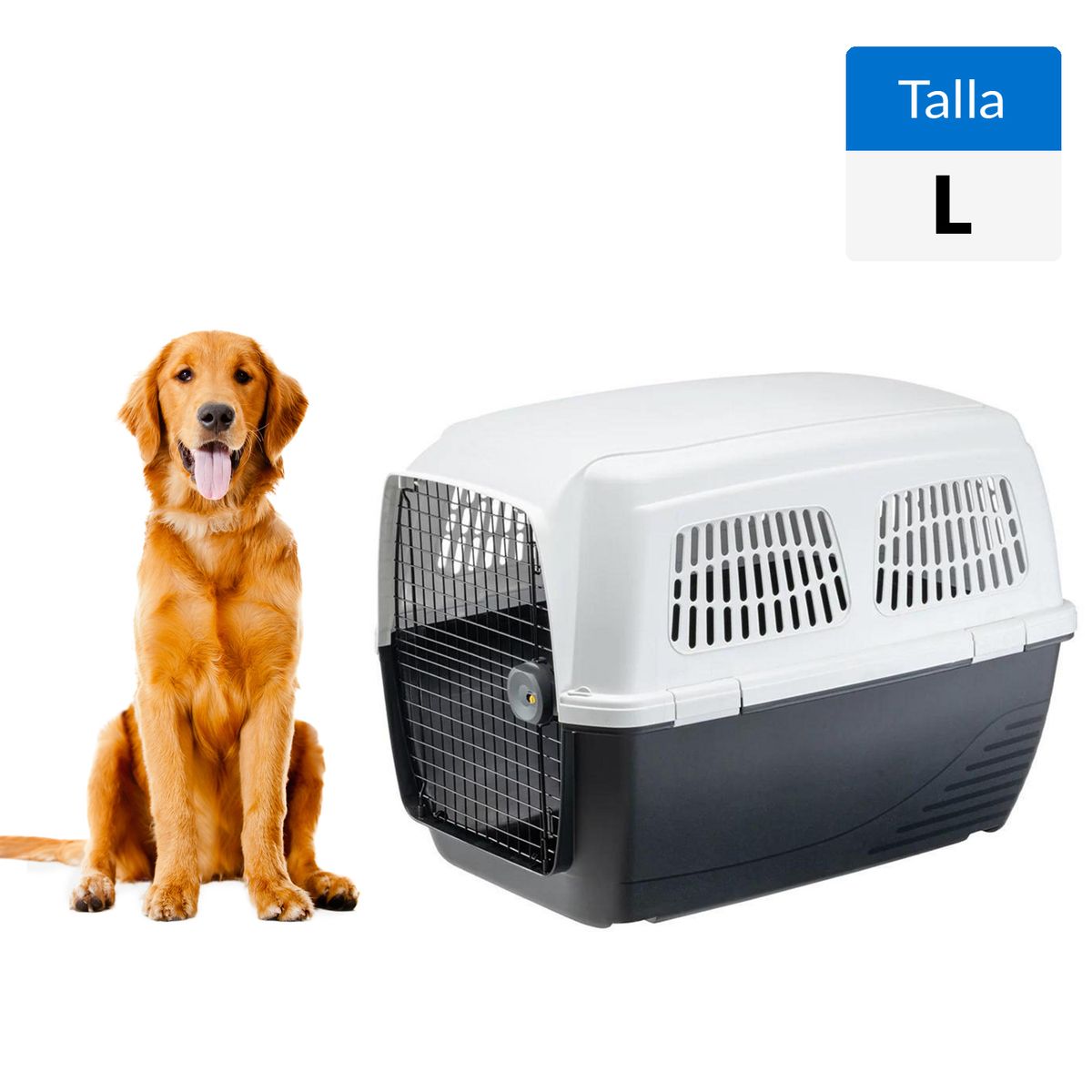 FERPLAST - Jaula Transporte Clipper 6 para Perro 70x65x93 cm NEGRO