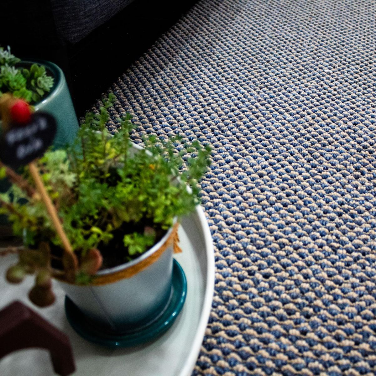 ETERSOL - Alfombra 4x3 m Toledo Beige/Azul 12 m2