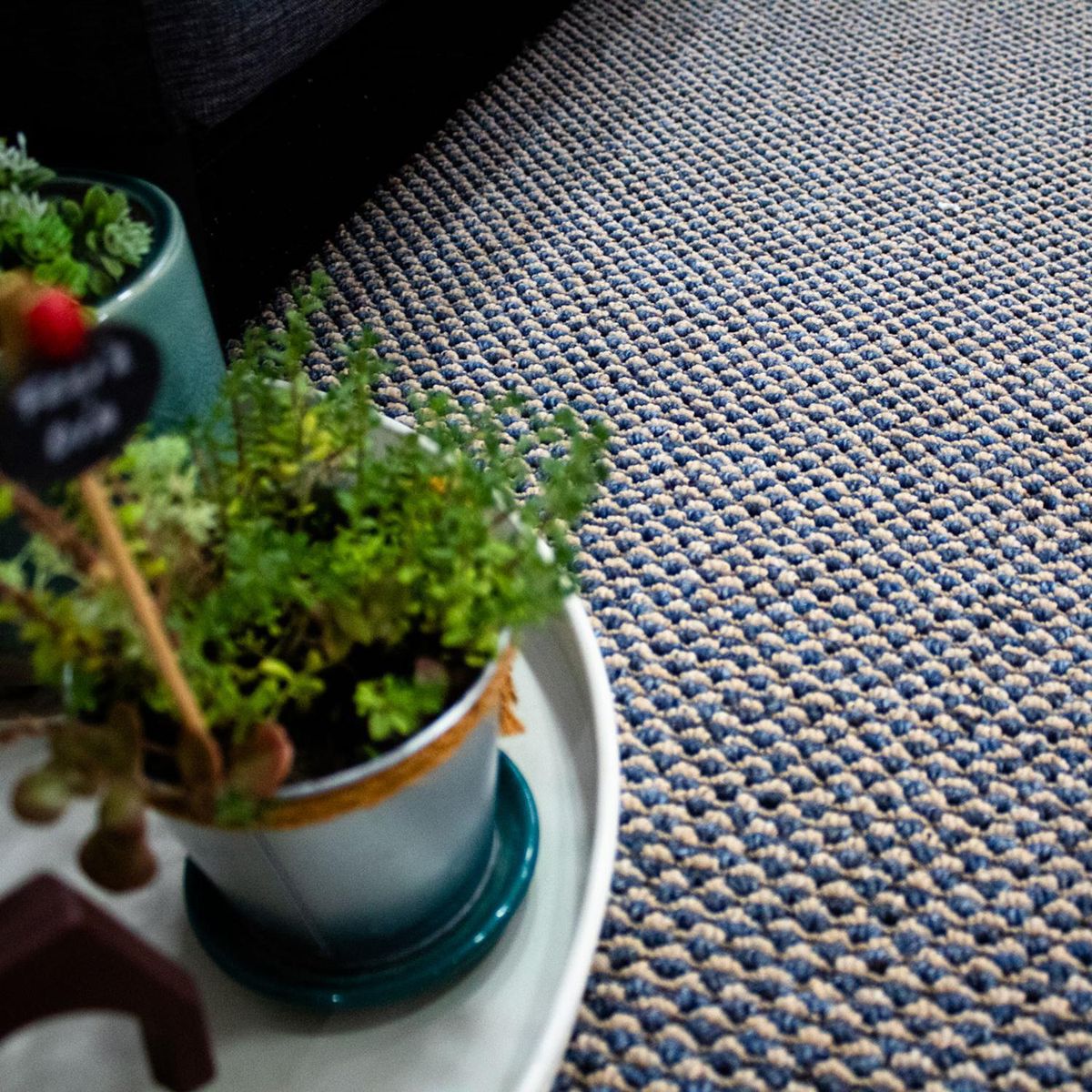 ETERSOL - Alfombra 4x1 m Toledo Beige Azul 4 m2