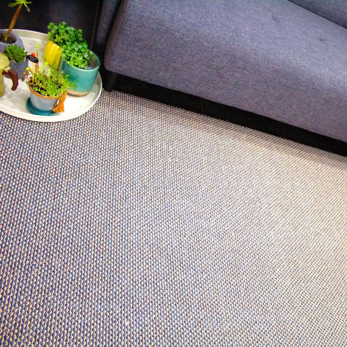 ETERSOL - Alfombra 4x1 m Toledo Beige Azul 4 m2