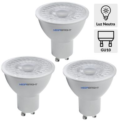 Ampolletas led PAR16 5,5w/4000K GU-10 pack X 3