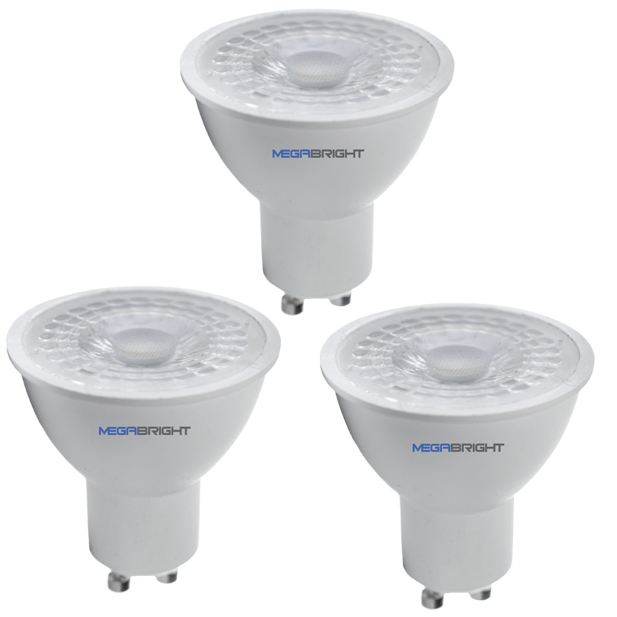 MEGABRIGHT - Pack 3 Ampolletas Led PAR16 5.5 W GU10 430 lm Luz Neutro