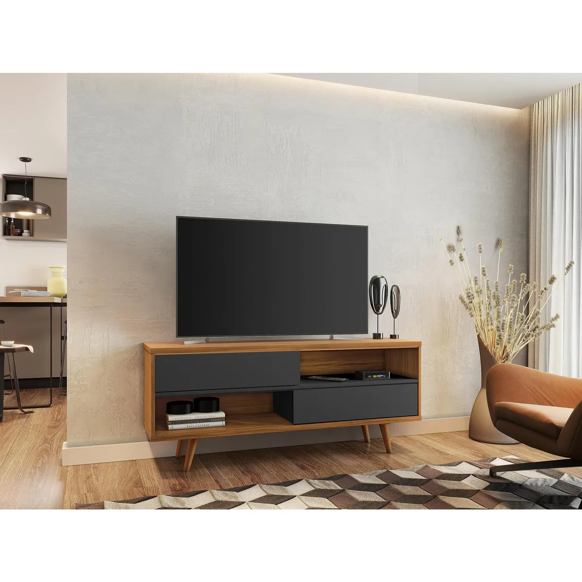 HOME MOBILI - Rack TV 50" Prett nogal/negro