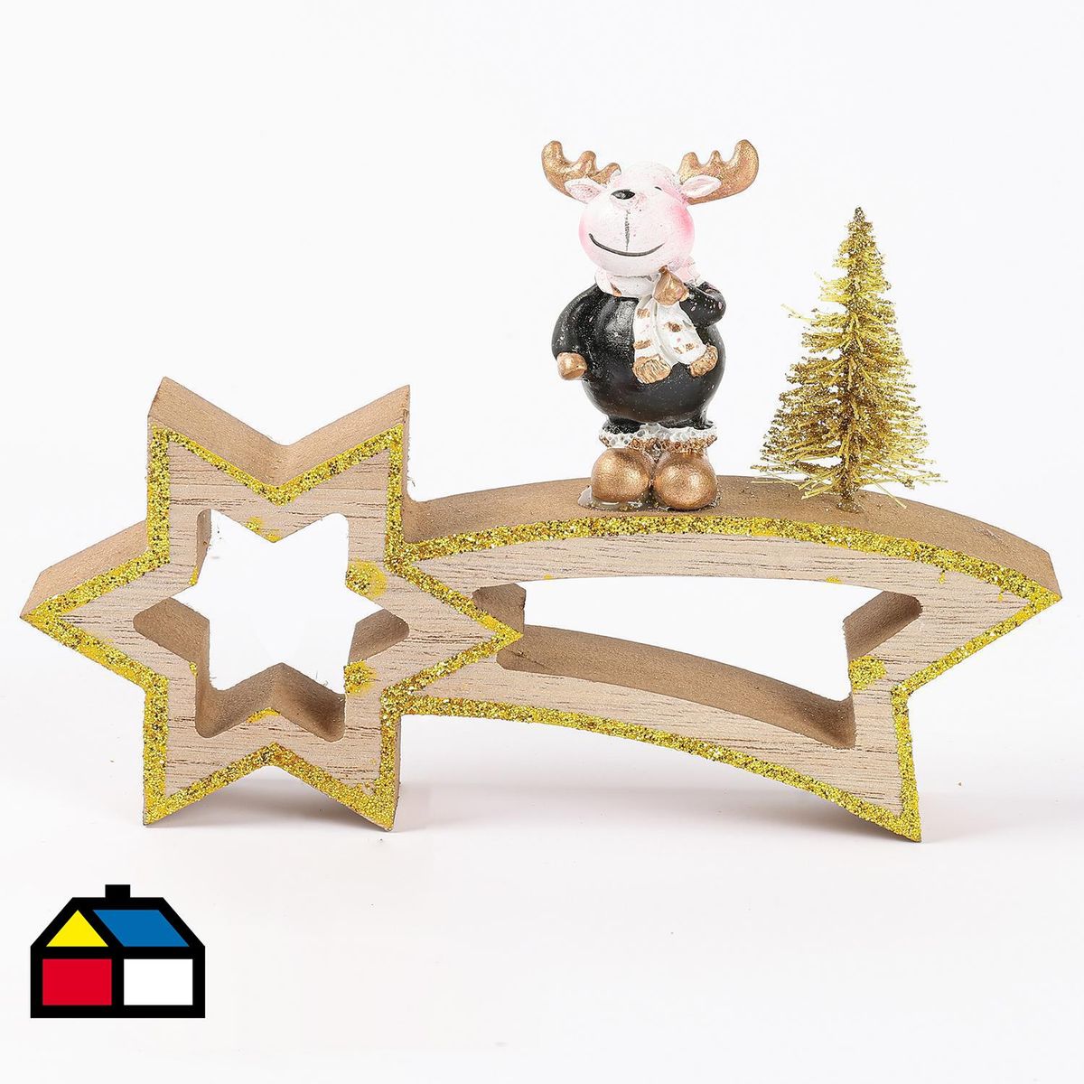 PRONOBEL - Adorno estrella reno madera