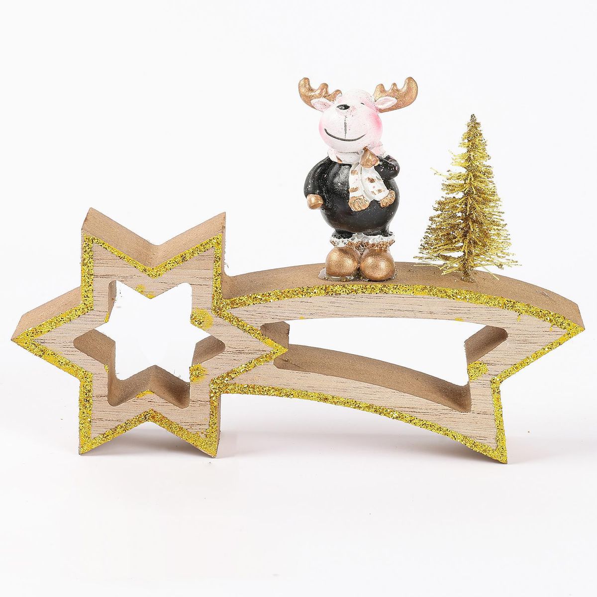PRONOBEL - Adorno estrella reno madera