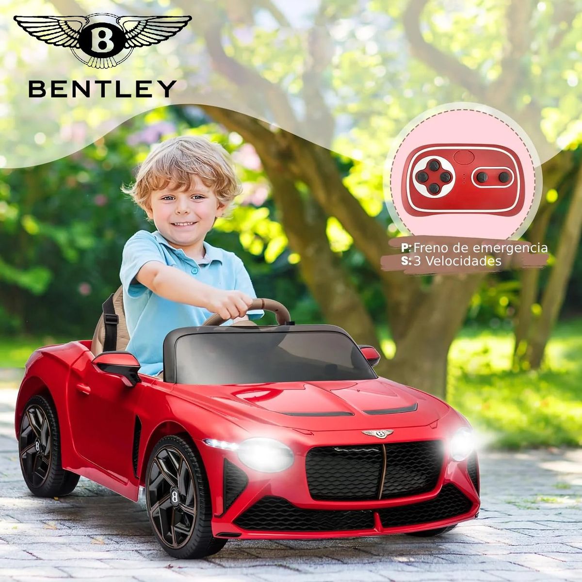KIDSCOOL - Auto Bentley Balacar rojo 12V