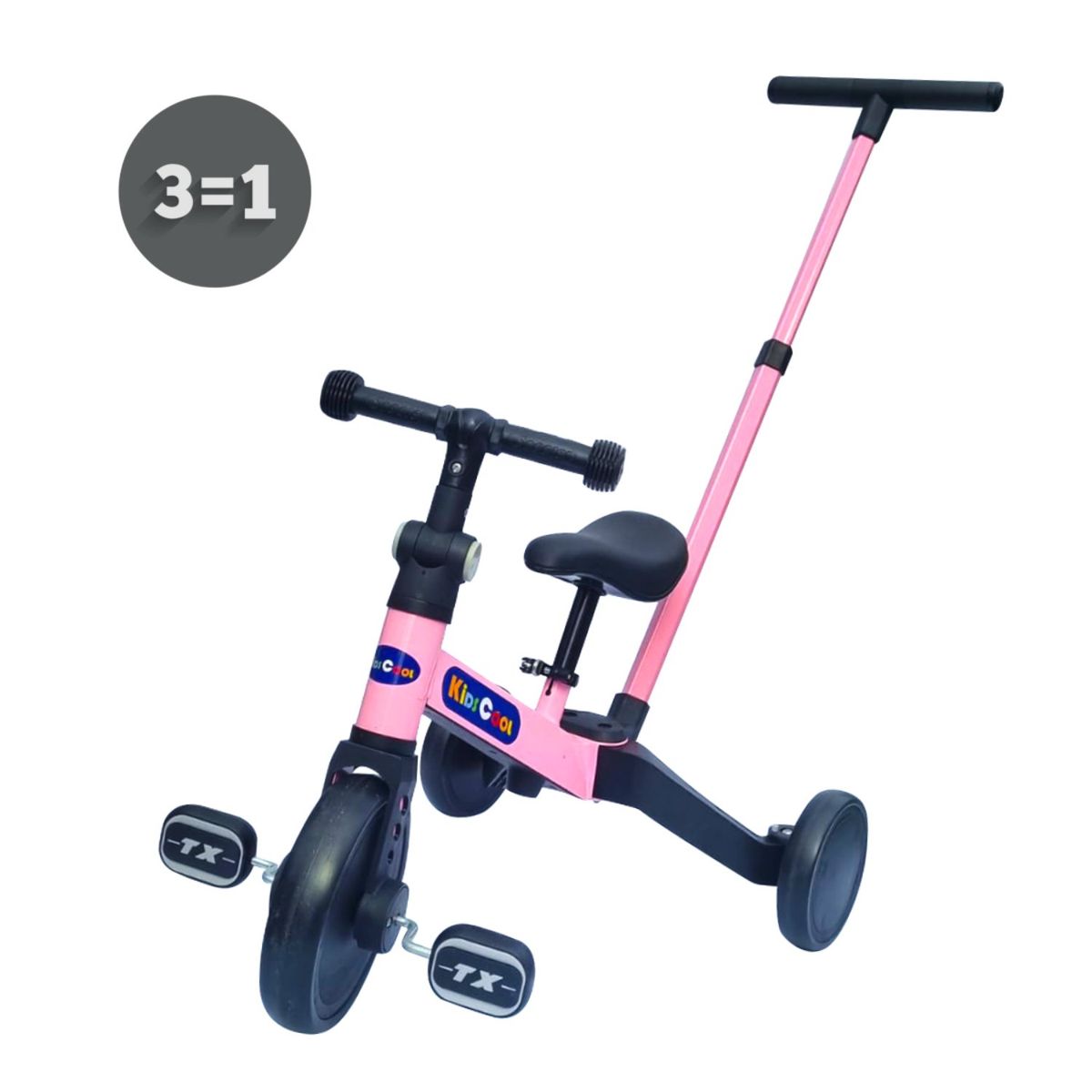 KIDSCOOL - Triciclo con Manilla Rosado Desde 18 meses