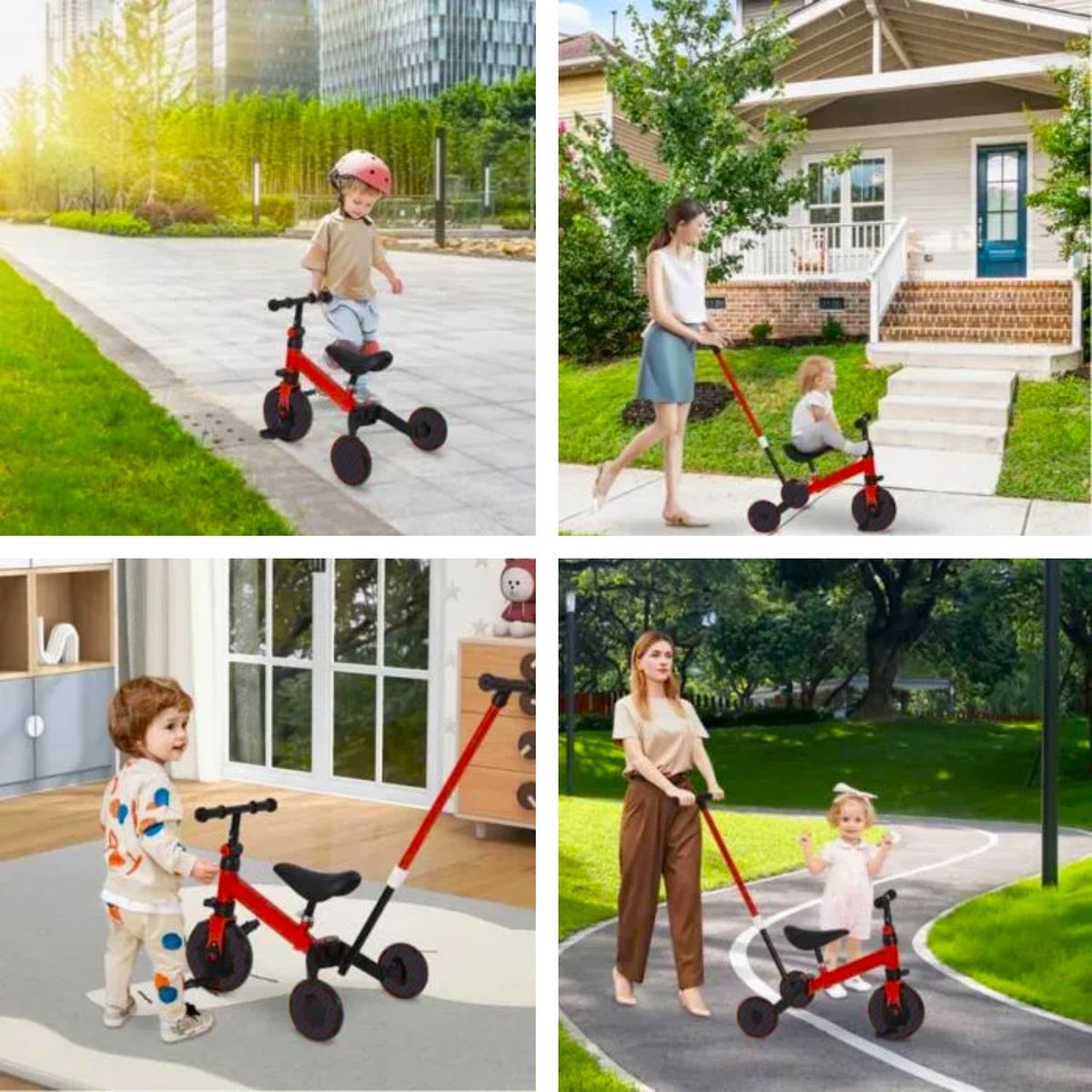 KIDSCOOL - Triciclo con Manilla Rojo Desde 18 meses